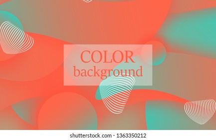 Color background. 3d design. Dynamic elements. Minimal cover. Landing page. Modern fluid gradient. Vector illustration.