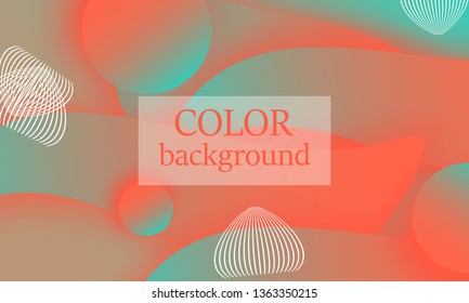 Color background. 3d design. Dynamic elements. Minimal cover. Landing page. Modern fluid gradient. Vector illustration.