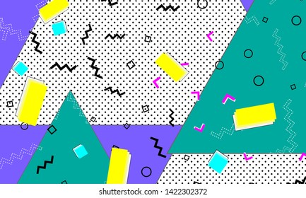 Color background. Abstract pattern. Vector Illustration. Hipster style 80s-90s. Abstract colorful fun background.