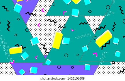 Color background. Abstract pattern. Vector Illustration. Hipster style 80s-90s. Abstract colorful fun background.