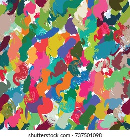 Color Background in Abstract Style. Artistic Seamless Pattern. Hand Drawn Smears of Paint Texture. 