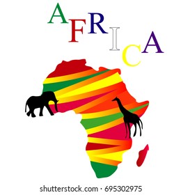 Color background of Africa, map of the mainland