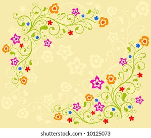 Color background with beautiful patterns for card or other design, an illustration