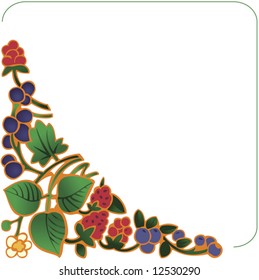 color background with berries and grape
