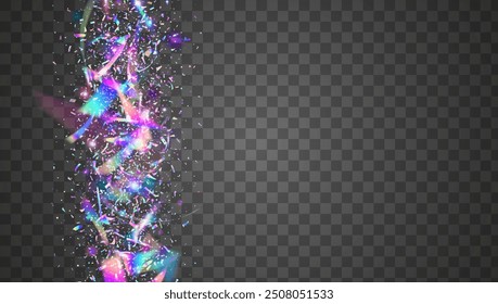 Color Background. Blue Retro Burst. Glare Iridescent Explosion. Anniversary Effect. Isolated Poster. Rainbow Paper. Art Sparkle. Carnival Ribbon. Purple Color Background