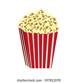 color background with butter popcorn container vector illustration