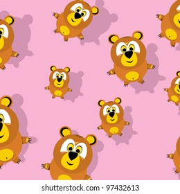 color background with cartoon bears, vector illustration. kids background,