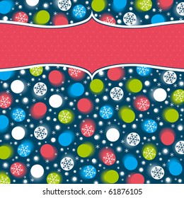 color background with christmas balls,  vector illustration