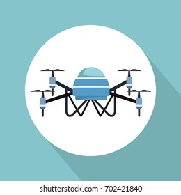 color background with circular frame robot drone with four airscrew