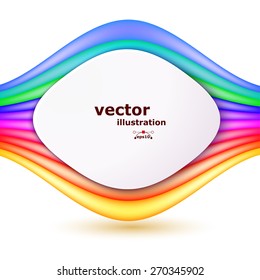 Color background with colored stripes and shapes for text. Vector illustration