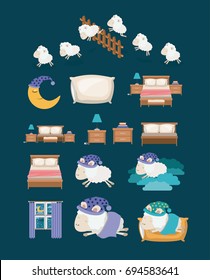 color background with colorful elements sleep time vector illustration