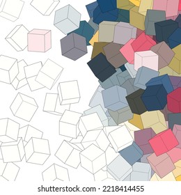  Color background from cubes. polygonal style. Design element.