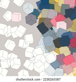 Farbhintergrund aus Würfeln. polygonal. Design-Element.