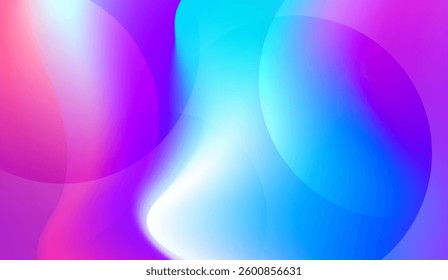 color background design. Fluid shapes composition with trendy gradients. Wavy geometric background.