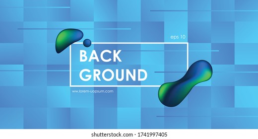 color background design with square cells. Fluid gradient shapes composition. Blue Futuristic design posters