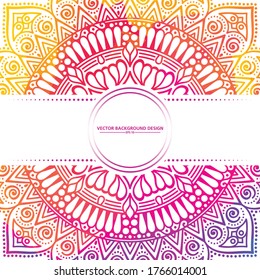 Color background with flower-mandala invitation card template. vector