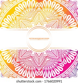 Color background with flower-mandala invitation card template. vector