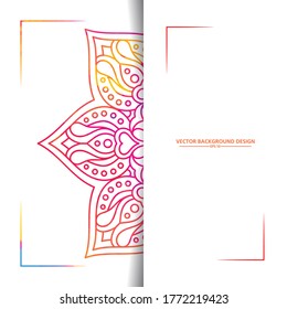 Color background with flower-mandala invitation card template. vector