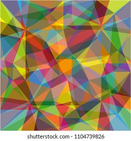 Color background in the form of transparent triangles superimposed on each other.