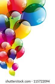Color background with glossy balloon