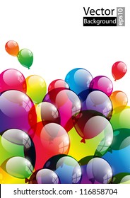 Color background with glossy balloon