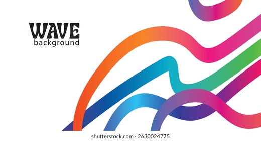 Color Background with Gradient Lines. Abstract Curve, Wave and Spiral Ribbons. Vector Rainbow Colored Pattern with 3D Shapes. Dynamic Celebration Illustration
