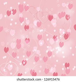 color background with hearts Valentine's Day