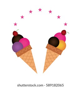 color background with ice cream cones