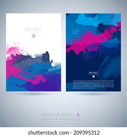 Conjunto de colores vivos de fondo de acuarela vectorial