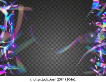 Color Background. Laser Template. 3d Confetti. Falling Paper. Blue Happy Effect. Celebrate Glitter. Unicorn Poster. Foil Christmas Illustration. Purple Color Background