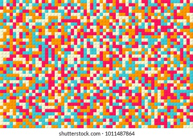 color background from mosaic pixel squares. cartoon flat pixelart style trend modern graphic design element. concept of geometric backdrop for footer or header and poster or greeting card cover