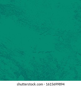 Color Background - old brushed grunge texture. Green peeled scratched paint backdrop. Vintage rustic aging design element. EPS10 vector.