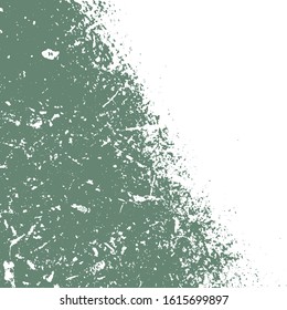 Color Background - old brushed grunge texture. Green peeled scratched paint backdrop. Vintage rustic aging design element. EPS10 vector.