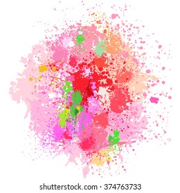 Color background of paint splashes on white  background