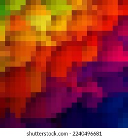 Color background in polygonal style. Vector illustration of a layout for advertising. Color pixel.