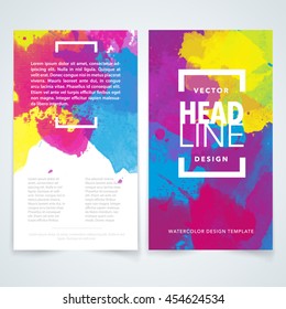 color background poster paint abstract flyer corporate identity vector colourful vector design part template for business leaflet folder advertisement or advertising on multicolor watercolour backgrou