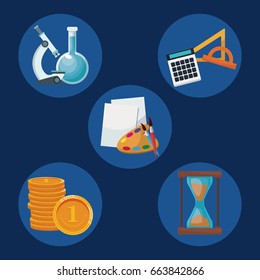 color background set icons knowledge