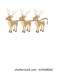 color background with set of three reindeers vector illustration