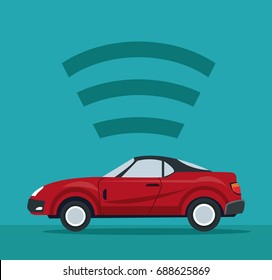 color background of sport red car vehicle with location sygnal