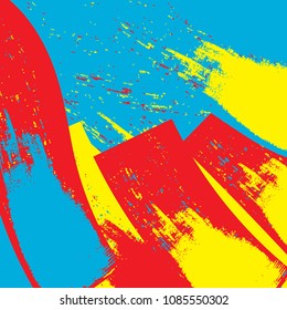 Color background. Stripe pattern. Colorful vector illustration. Backdrop texture of paint brush stroke in pop art style.