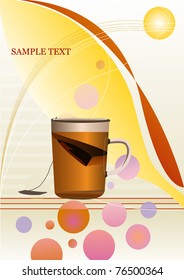 color background with tea vector illustration