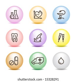 Color ball web icons, set 12