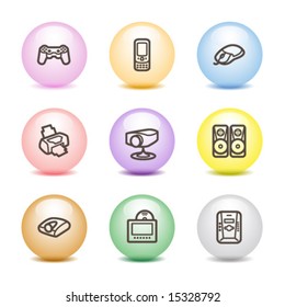 Color ball web icons, set 21