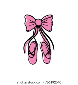 color ballet shoes style with ribbon bow