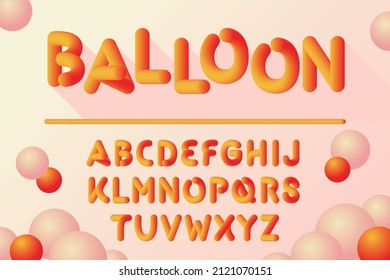 Conjunto de alfabetos de globo de color, ilustración vectorial