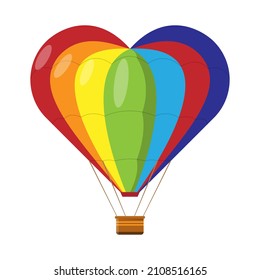 Color balloon in the shape of a heart, vector