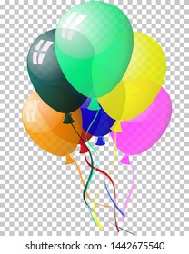 Color balloons in the air. EPS 10 vector illustration with transparency.