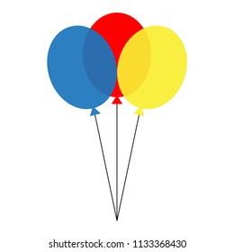 color balloons air vector, art deco isolated elements, birthday holiday party icon  - celebration balloons air  isolated vector illustration 