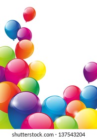 Color balloons background with place for text