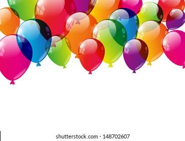 Color balloons background with place for text